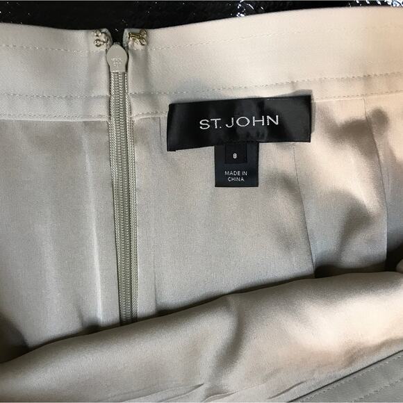 St. John Beige Wool Blend Pencil Skirt 8 - Picture 6 of 8
